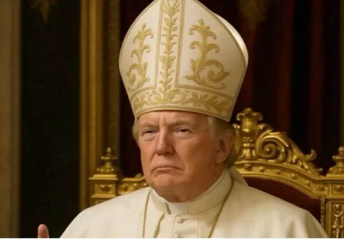 Presiden AS Donald Trump mengunggah gambar dirinya berpakaian seperti Paus di platform Truth Social. 