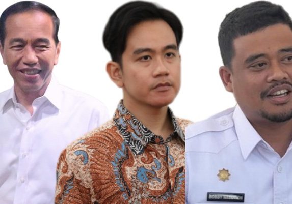 Joko Widodo,  Gibran Rakabuming Raka,  Mohammad Bobby Afif Nasution